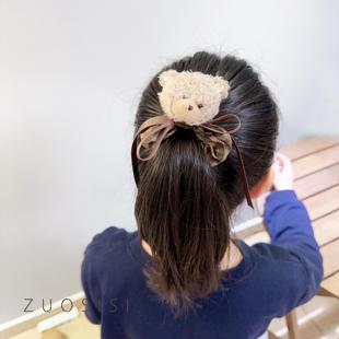 儿童可爱小熊肠圈发绳 女童绕绕皮筋 小女孩卡通发饰