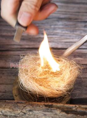 Primitiv 户外露营求生点火火绒引火物麻绳原生态火种麻丝麻绒BC