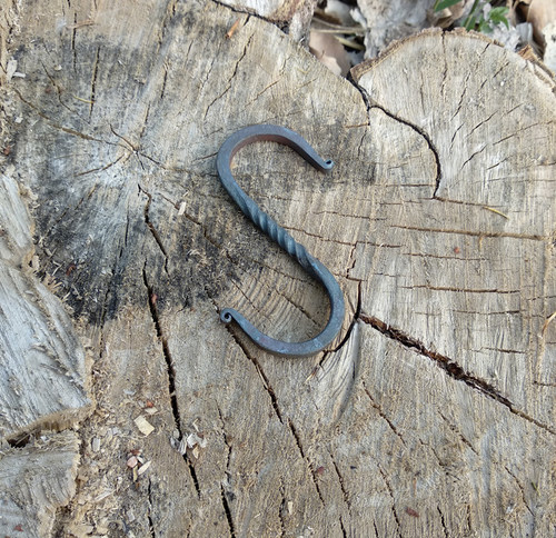 Primitiv 铁匠手工锻打弯钩 吊锅挂钩 户外挂钩 s铁钩 bushcraft