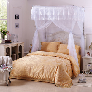 单蚊帐 伸缩落地三开门蚊帐 一开门蚊帐  单门落地床幔  不含支u.