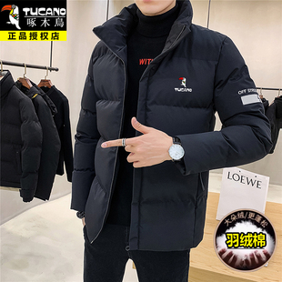 啄木鸟男士羽绒服外套冬季潮流男装棉服棉袄百搭保暖立领外衣