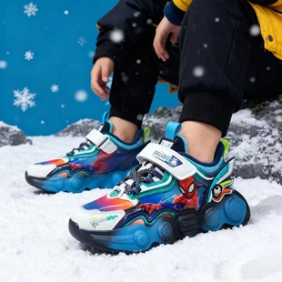 加绒宝暖耐磨儿童运动休闲鞋 纽扣新款 9.10 时尚 9953二棉冬季