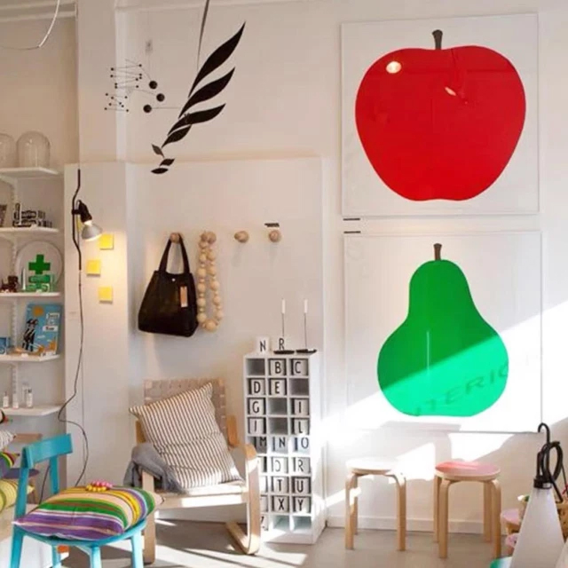 小众设计苹果和梨艺术海报装饰画