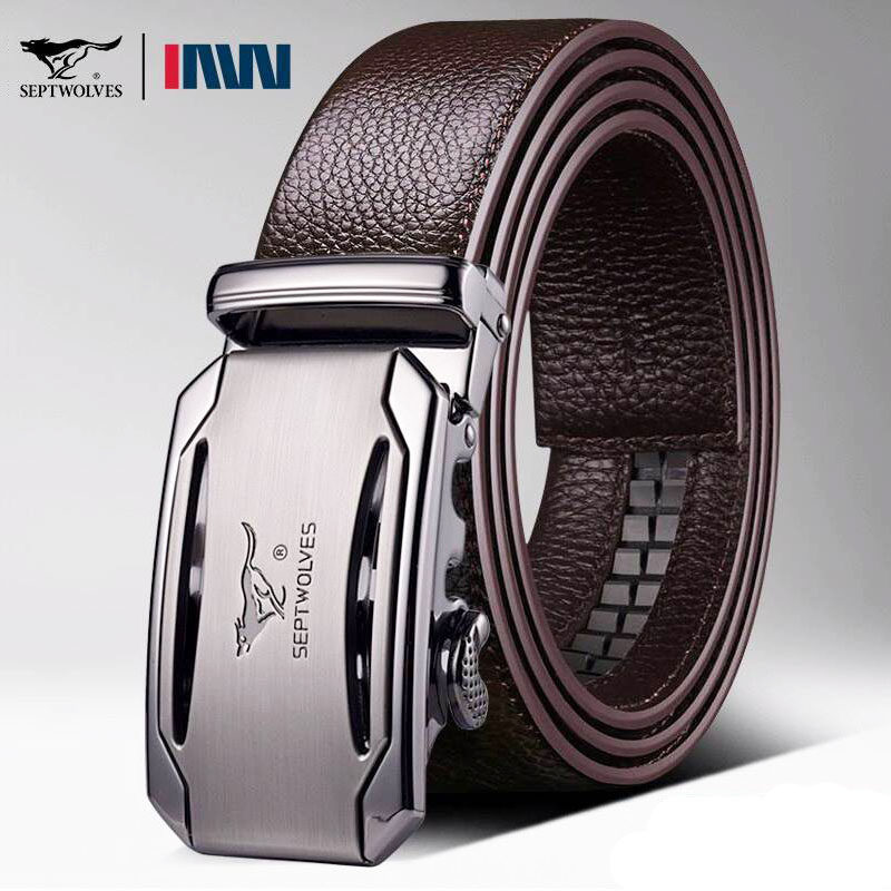 七匹狼男士头层牛皮腰带2026新款自动扣商务皮带真皮裤带百搭正品