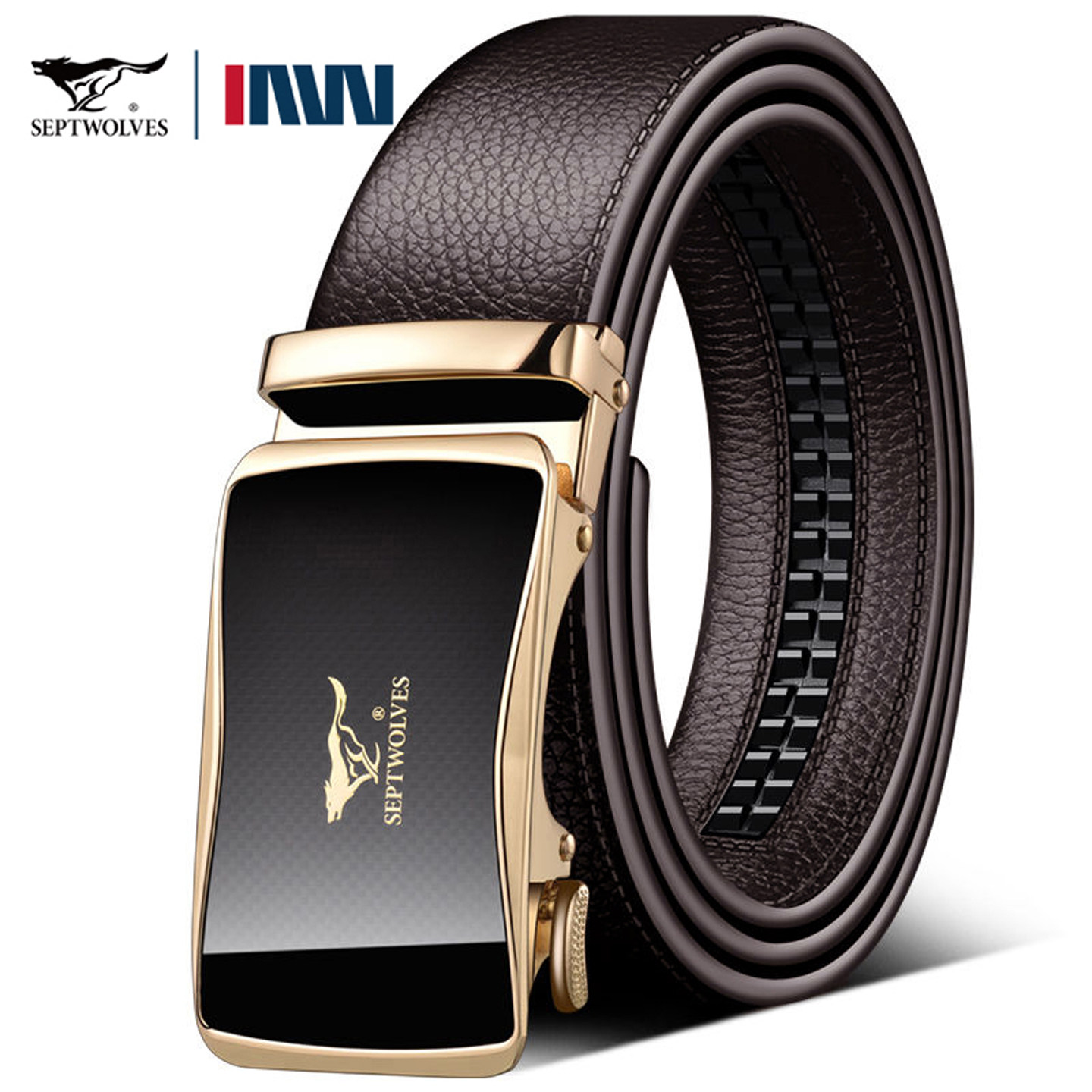 七匹狼皮带男士真皮正品商务自动扣裤带年轻人头层牛皮腰带皮带软