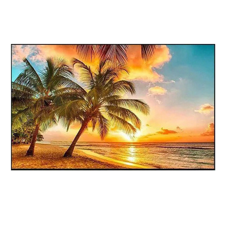 2026新款钻石画海景椰树夕阳沙滩风景客厅卧室满钻手工粘贴十字绣