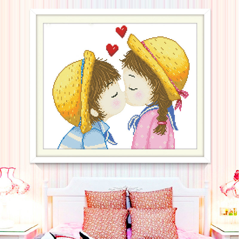 2022新款钻石画可爱卡通情侣男孩女孩爱情客厅卧室婚房满钻十字绣