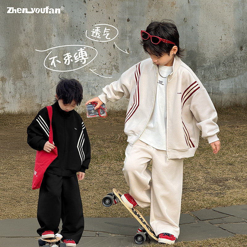 童装男童卫衣套装2026秋季新款儿童休闲宽松衣服大童运动两件套潮