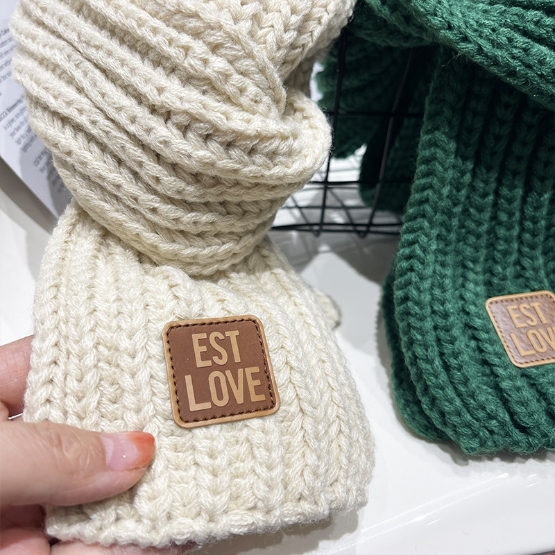 소년 가을 겨울 한국 스타일 울 스카프 2022 새로운 어린이 겨울 따뜻한 니트 스카프  다재다능하고 유행