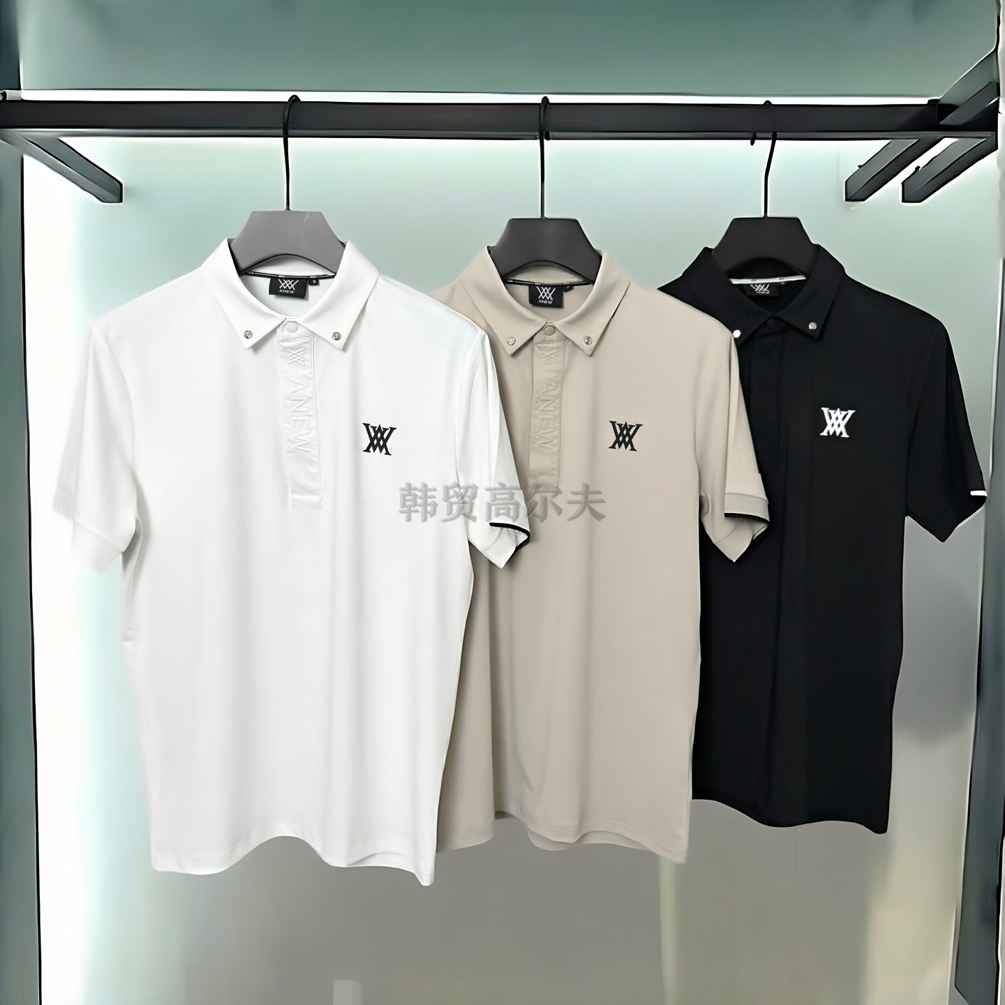 新款夏季高尔夫polo衫短袖韩版透气弹力速干运动T恤服装男球上衣