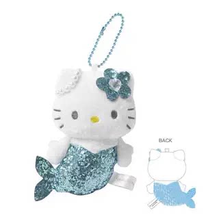 【清仓特价】日本三丽鸥 NIC美人鱼hellokitty亮片珠光毛绒挂件