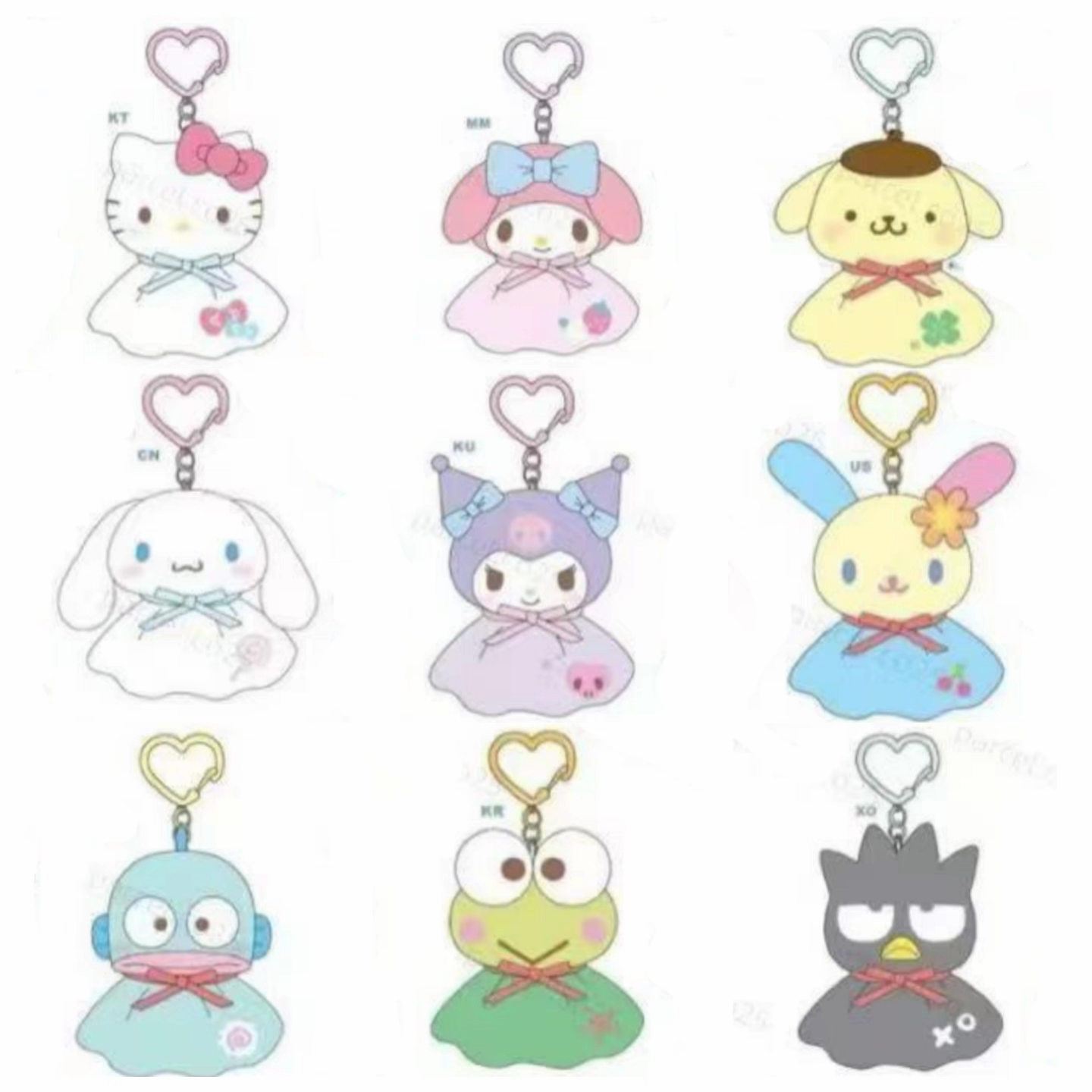 【3月预售】三丽鸥港版 Kitty美乐蒂库洛米毛绒指偶挂件 第二弹