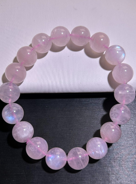 月光石手串女款粉色单圈手链时尚女士素圈冰透一物一拍