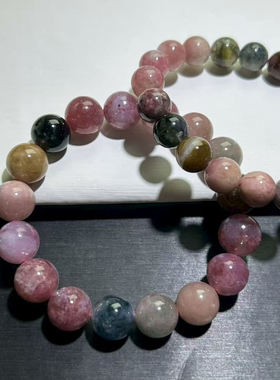 碧玺手串百搭糖果色粉碧绿碧西瓜皮碧玺