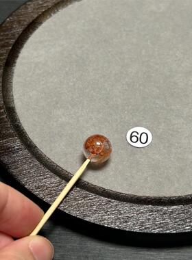 11mm冰透红胶花水晶单珠