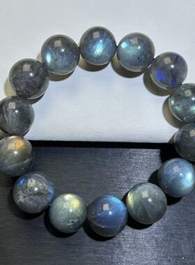 灰银月光石手串灰月光手链长石手链男女款百搭黑月光手串蓝光月