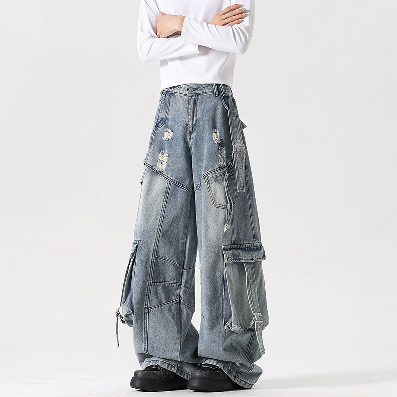 智快鱼潮流前线2025新款崔布局g5g6青少年男装帅气学生潮流牛仔裤