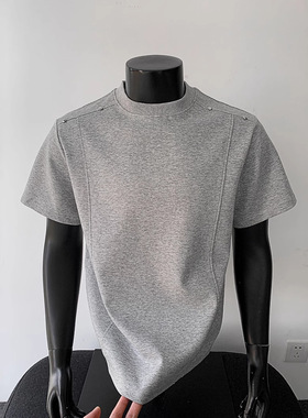 智快鱼bsija乔顿ushi素拼商场同款欧洲站2026新款男装三弦短袖t恤