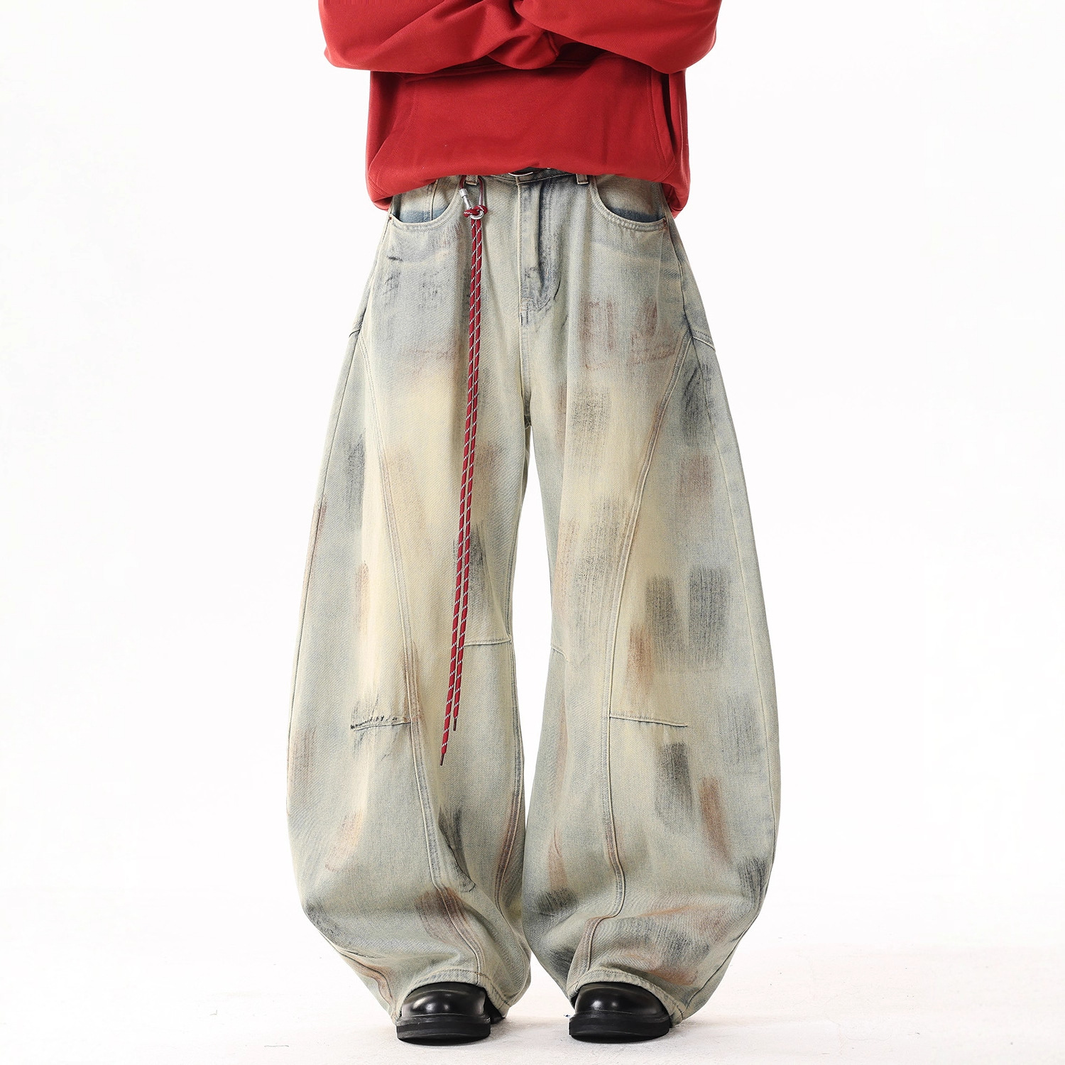 智快鱼单农潮流前线2025新款小魔怪青少年男装帅气学生潮流牛仔裤