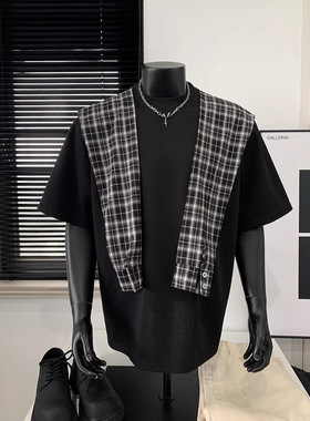 智快鱼bsija乔顿ushi素拼商场同款欧洲站2026新款男装子俊短袖t恤