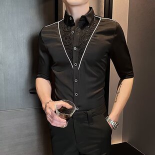 智快鱼港仔文艺西西里潮牌2026新款夏季七彩马痞帅高级感男装衬衫