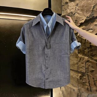 智快鱼清爽少年风单农2026新款高级感男装痞帅风夏装衣衫来客衬衫