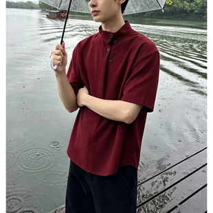 智快鱼清爽少年风乔顿2026新款高级感男装痞帅风夏装九平道衬衫男