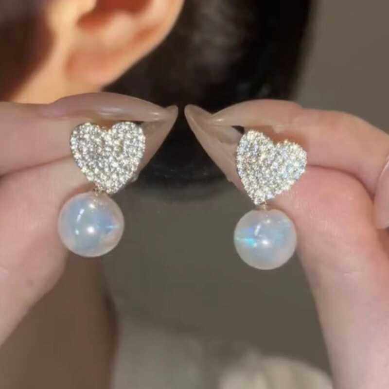 满钻爱心珍珠银针两戴耳环甜美简约气质时尚百搭小巧优雅温柔耳钉,饰品/流行首饰/时尚饰品新,耳环,淘宝优惠券,粉丝福利购,淘宝优惠卷