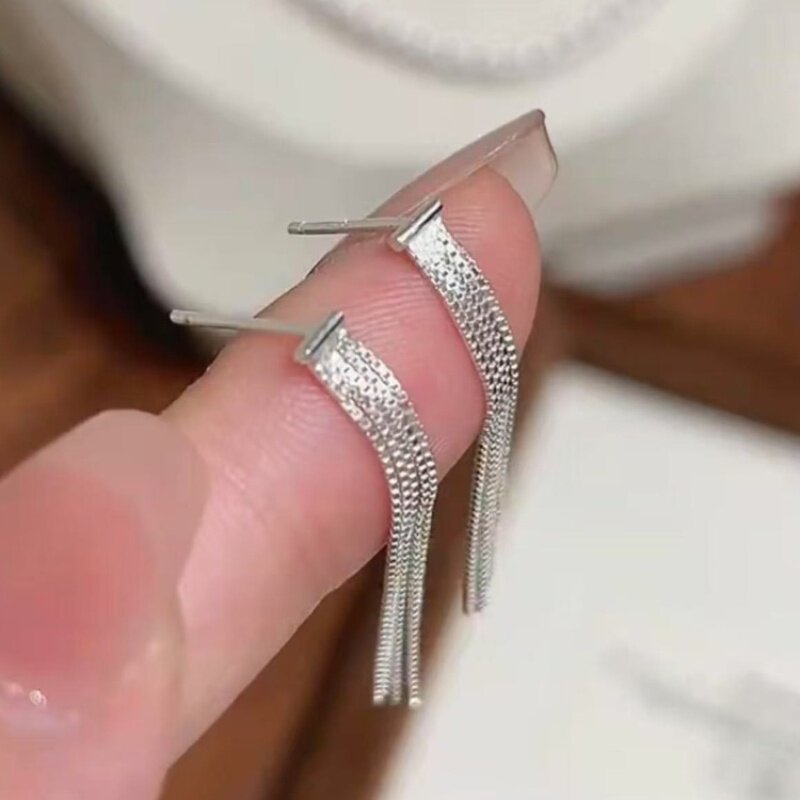 简约气质精致链条流苏耳环耳钉女