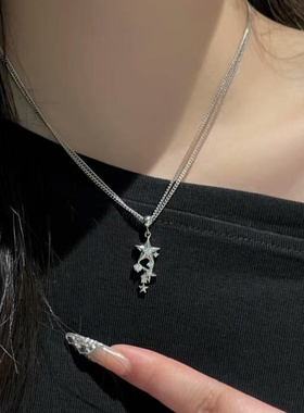 冷淡风星星双层项链女小众设计感