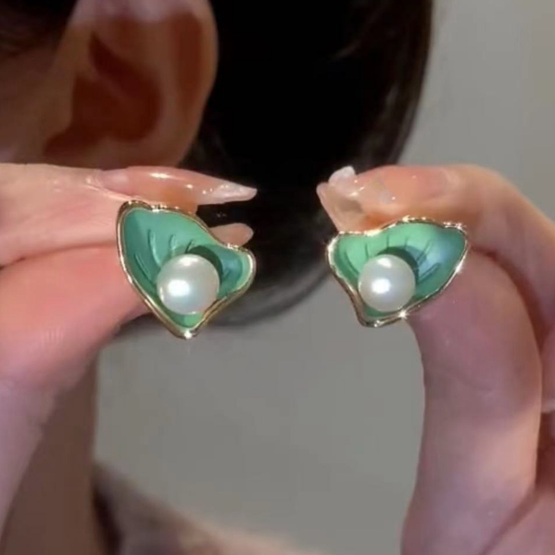 复古小清新贝壳珍珠耳环时尚女