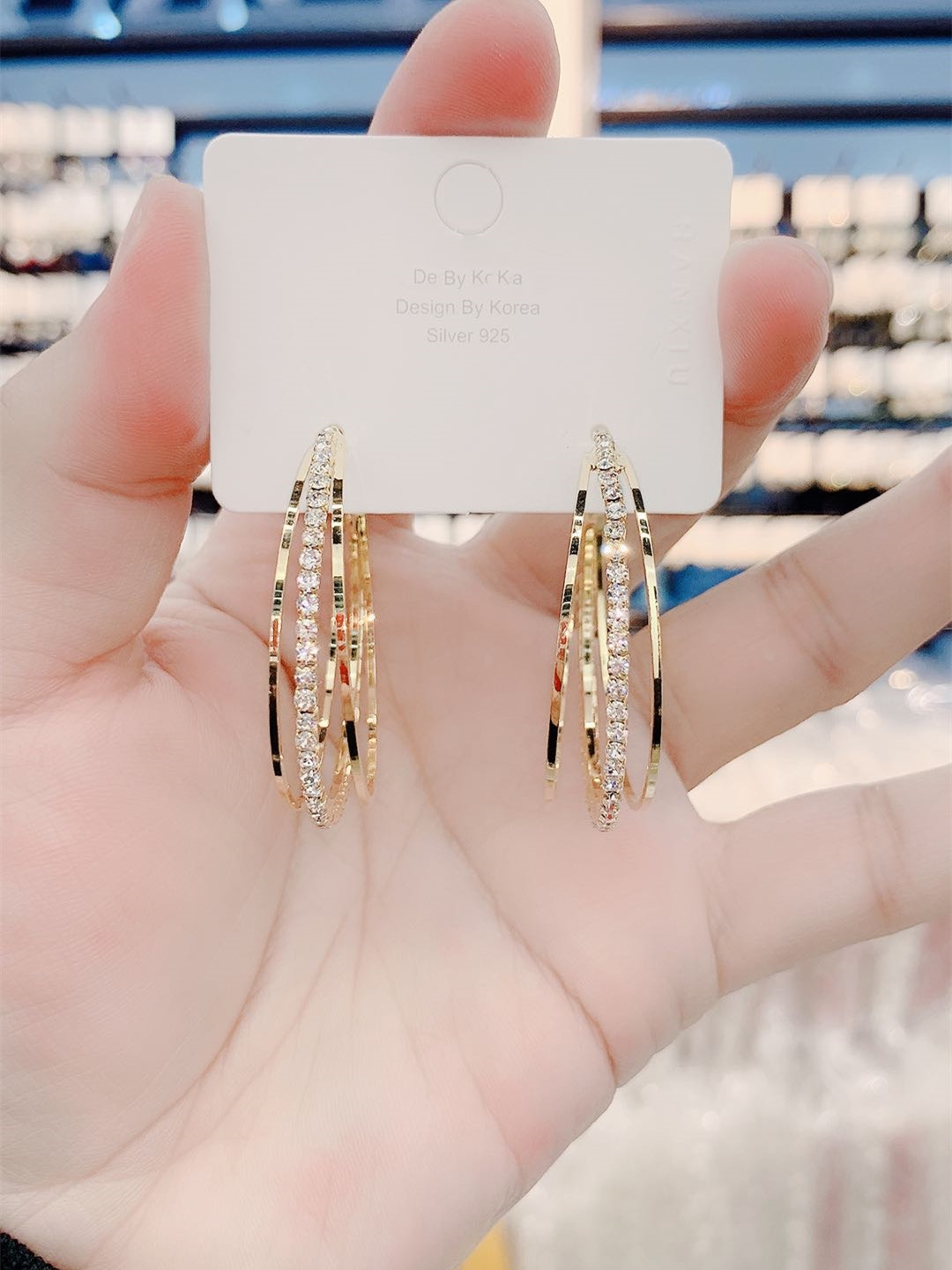 高级感耳环女三生三世微镶钻夸张