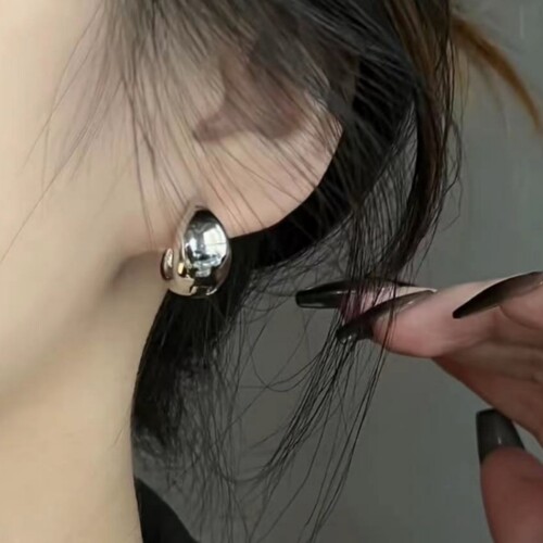 女简约个性冷淡风金属耳环