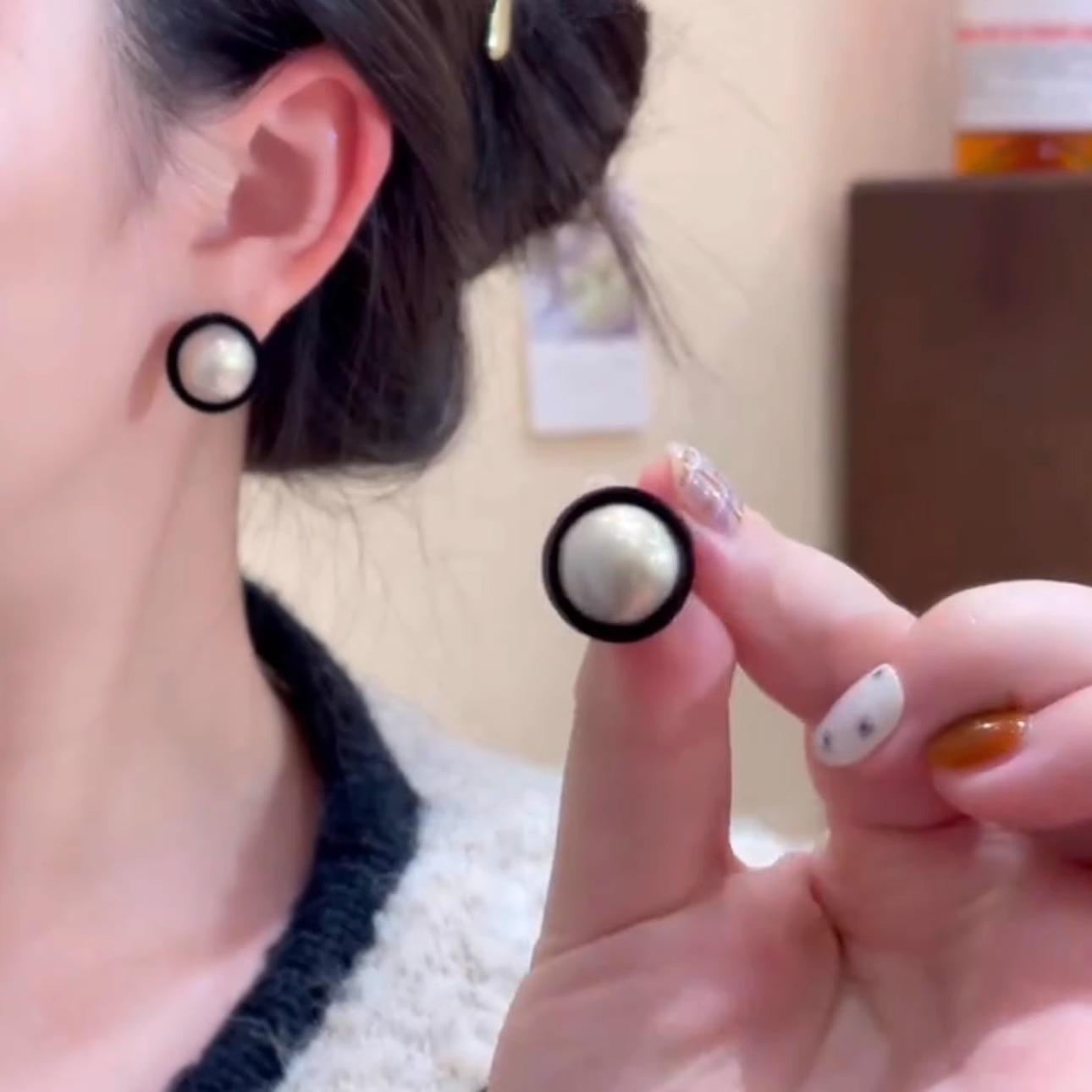 秋冬设计感小众耳饰珍珠气质