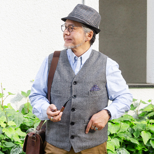 春秋西服西装 坎肩羊毛呢子背心 马甲老人马夹中年爸爸中老年人秋装