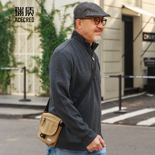 爸爸宽松加厚长袖T恤中老年上衣