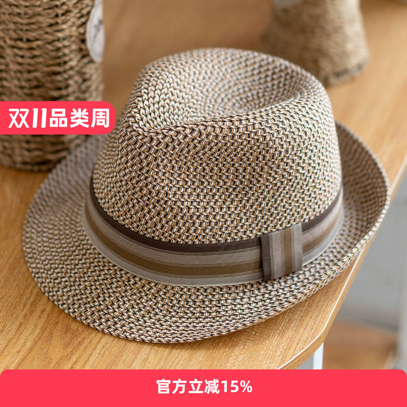 男女士新款草编草帽爸爸夏季遮阳帽旅游防晒沙滩帽子中老年礼帽