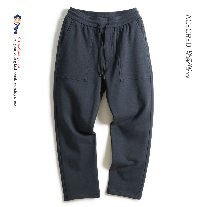 爸爸裤子纯棉宽松卫裤