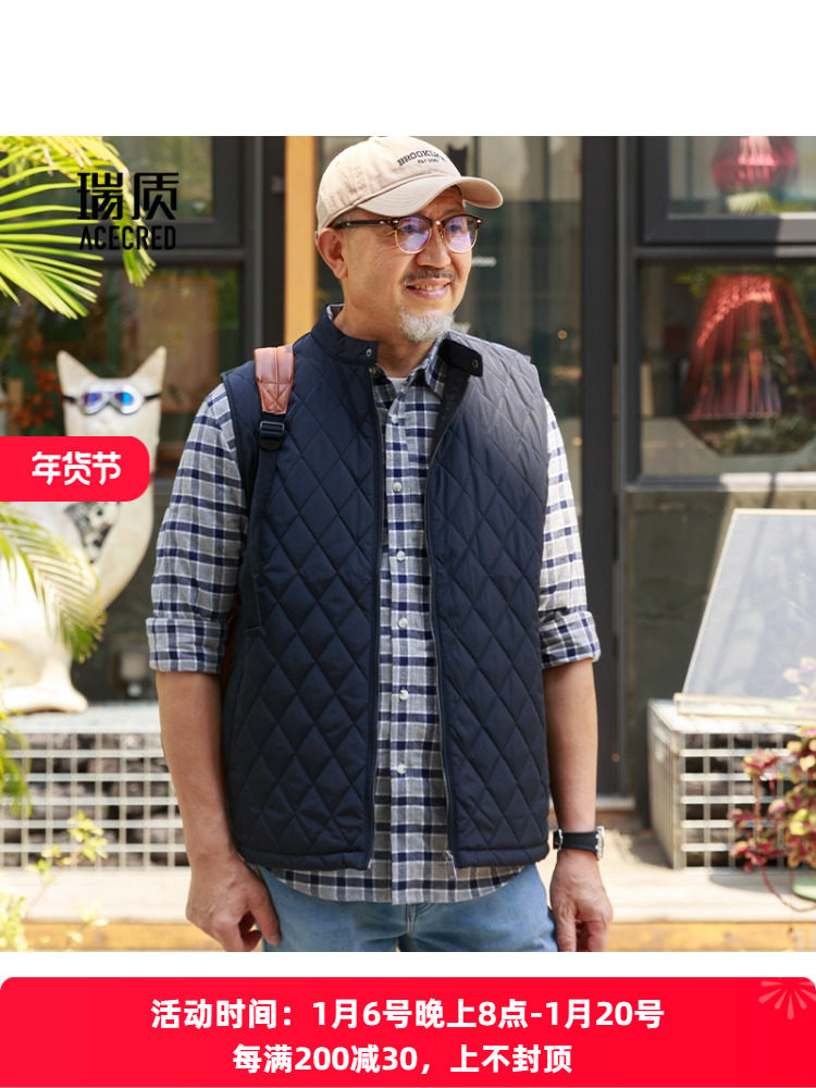 DADDY AUTUMN CLOTHES MIDDLE-AGED AND ELDERLY COTTON VESTS MENS SPRING AND AUTUMN LOOSE VESTS GRANDFATHERS OLD PEOPLES CLOTHES SHOULDERS HORSE CLIP JACKETS