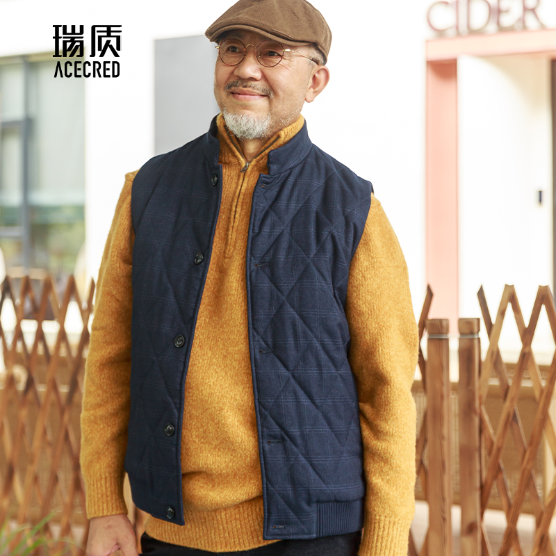 爸爸棉马甲男保暖宽松