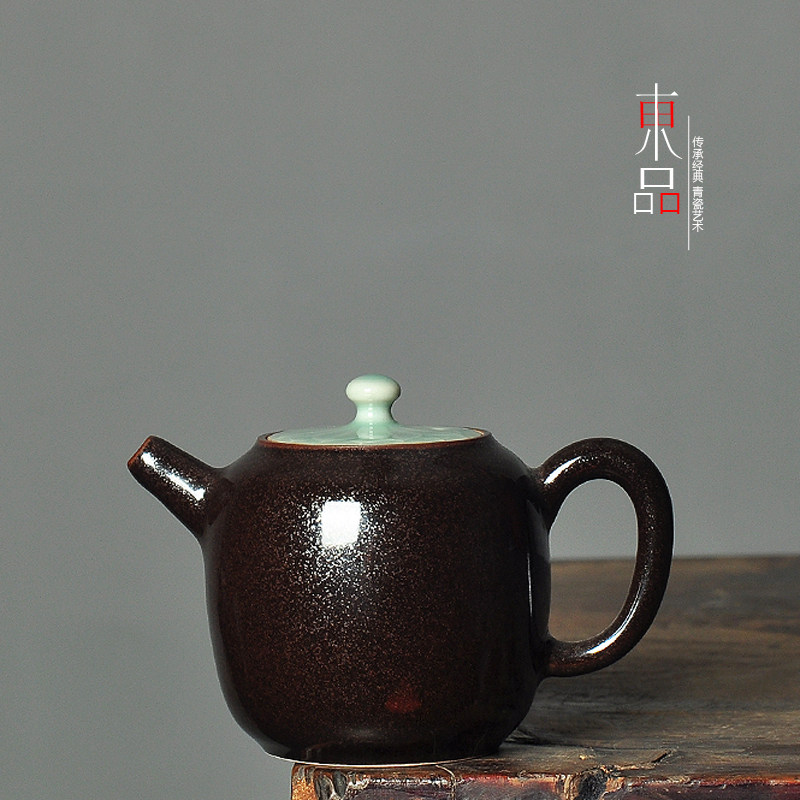 小容量泡茶壶陶瓷乌金釉高端茶具