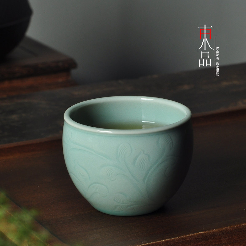 青瓷主人杯功夫茶具品茗杯水缸杯