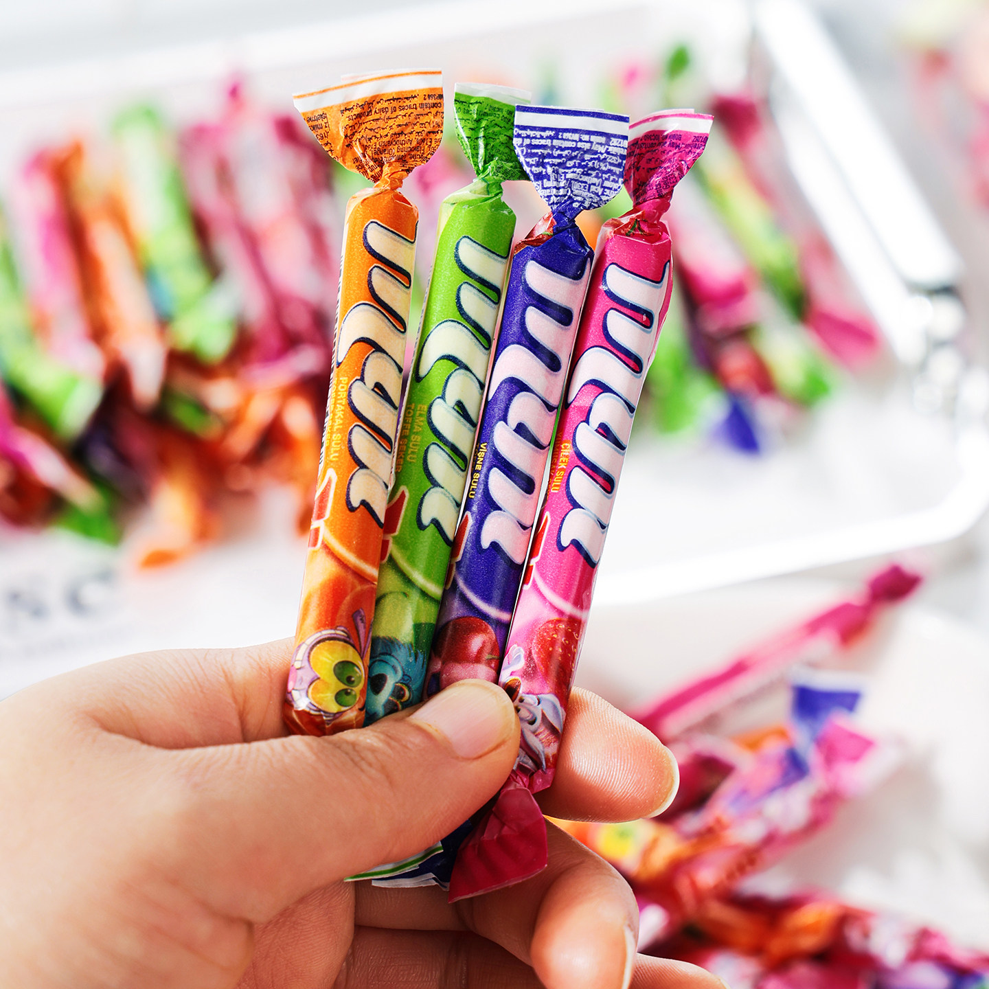 土耳其进口迷你水果奶条果汁糖果年货过新年草莓樱苹果橙儿童零食