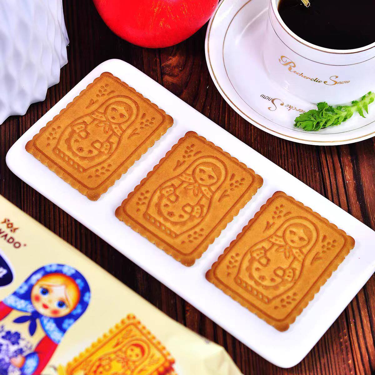 俄罗斯饼干香草味黄油味酥脆可口解馋下午茶进口小零食奶香浓郁