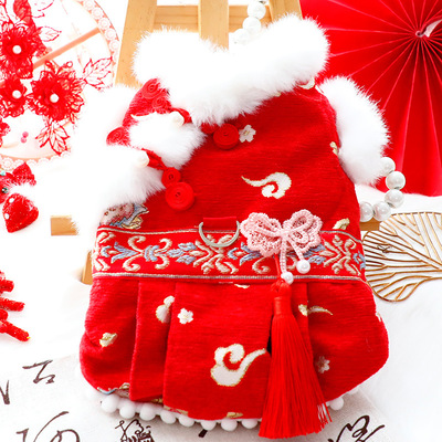 狗狗衣服秋冬装厚款猫咪公主裙唐