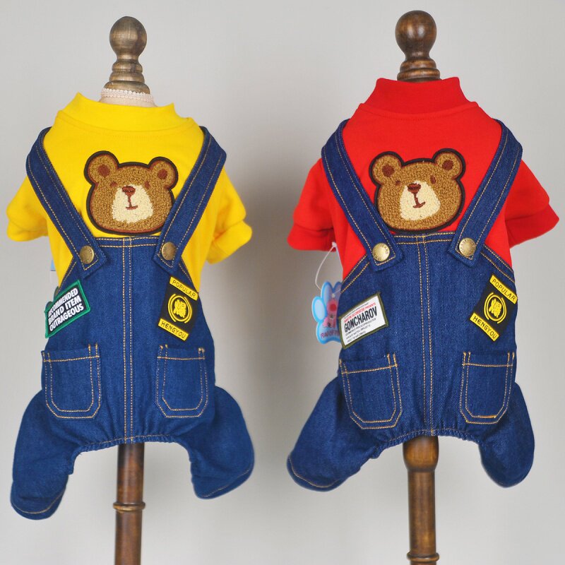 代发狗狗衣服春秋时装宠物卫衣四脚棉衣猫服饰小狗棉袄牛仔背带裤