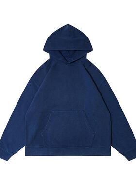 Resalibert 日产GIZA超长绒棉（460g)蓝染水洗套头卫衣帽衫