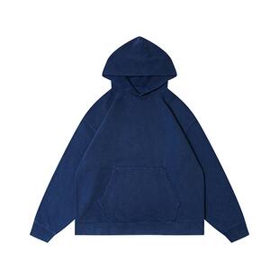 蓝染水洗套头卫衣帽衫 460g 日产GIZA超长绒棉 Resalibert