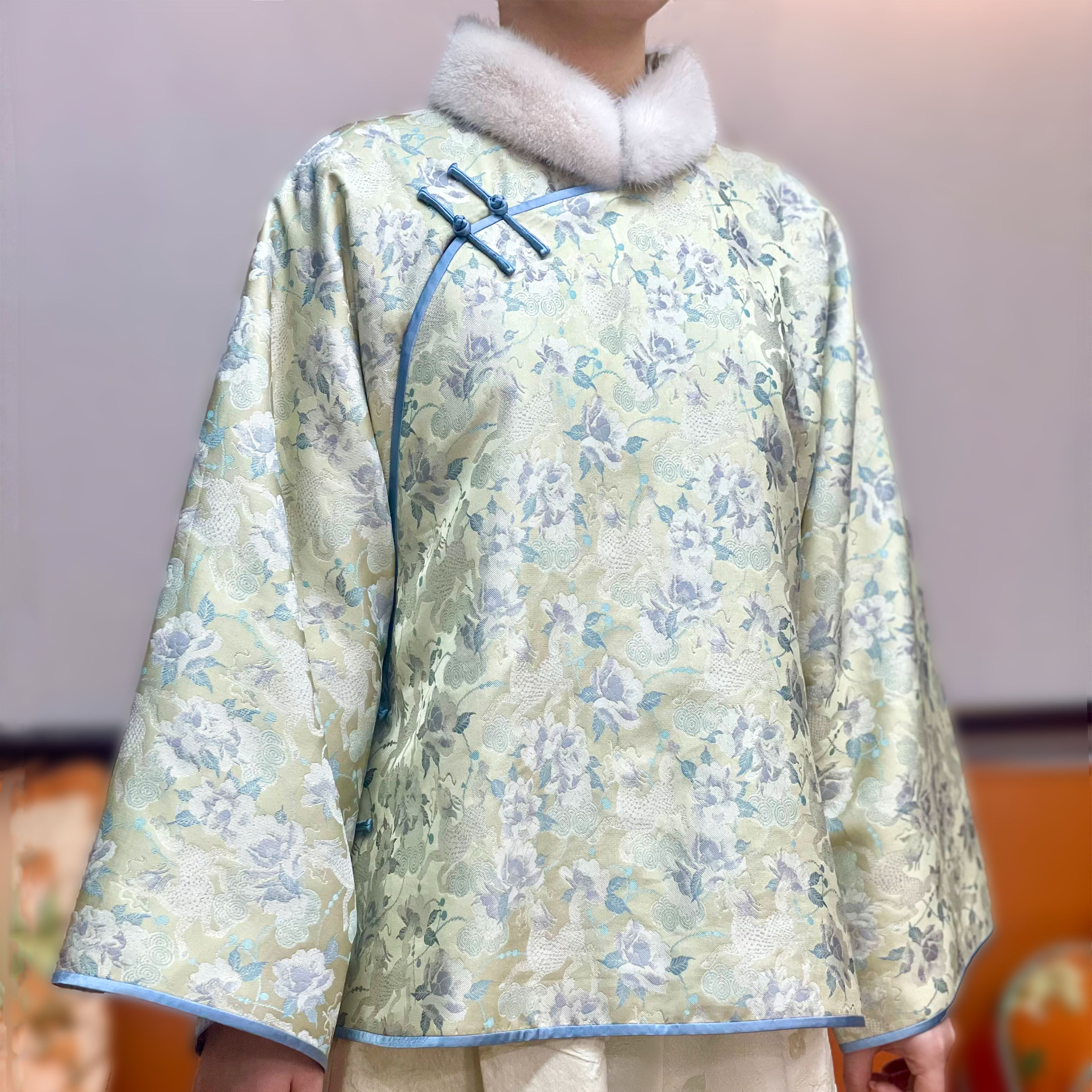 『莫风吟』詹祥和·复古新中式宋锦水貂秋冬休闲时尚棉服