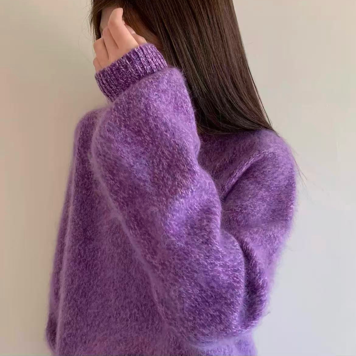 『飘雪』詹祥和全羊毛花纱拉毛国风时尚显瘦秋冬加厚毛衣